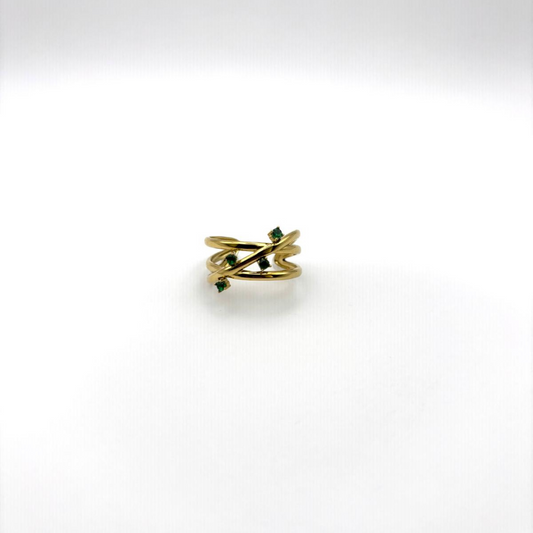 bague-pierres-vertes-acier-inoxydable-dore